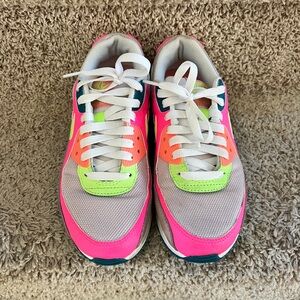 Women’s size 8 Nike sneakers, white, pink and yellow